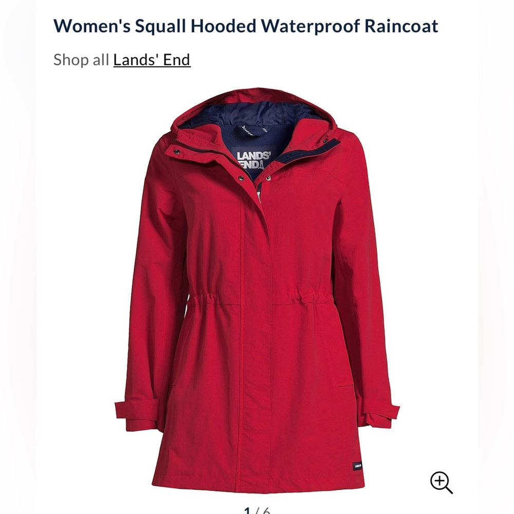 Lands End Women’s Squall Waterproof Raincoat Winter Jacket